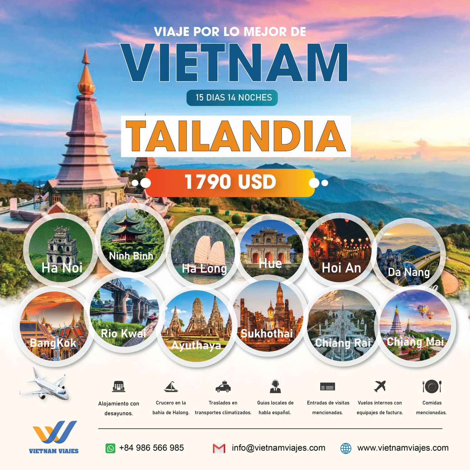 VIAJE POR VIETNAM Y TAILANDIA  – 15 DIAS 14 NOCHES