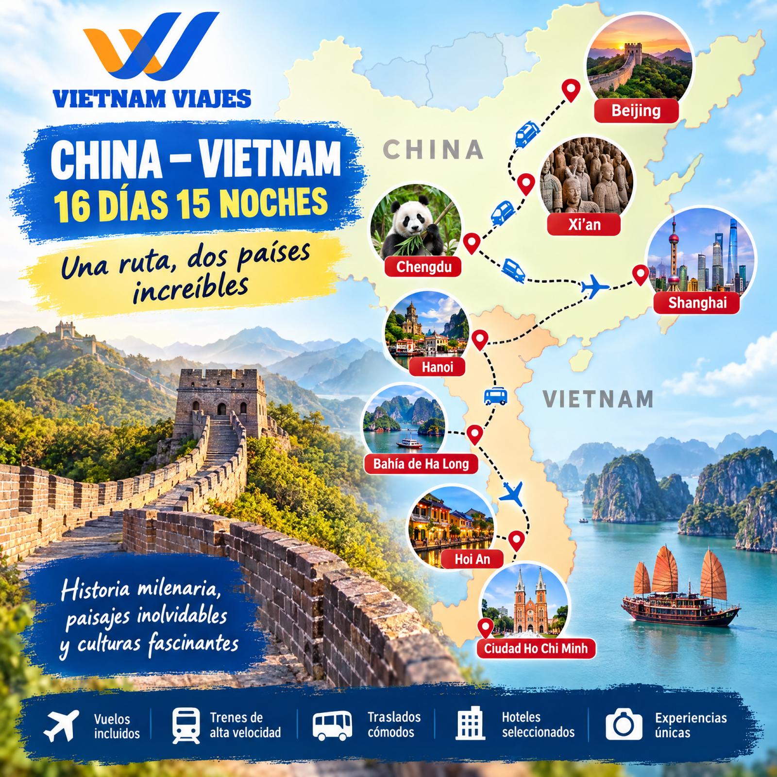 Tour por China y Vietnam en 16 dias